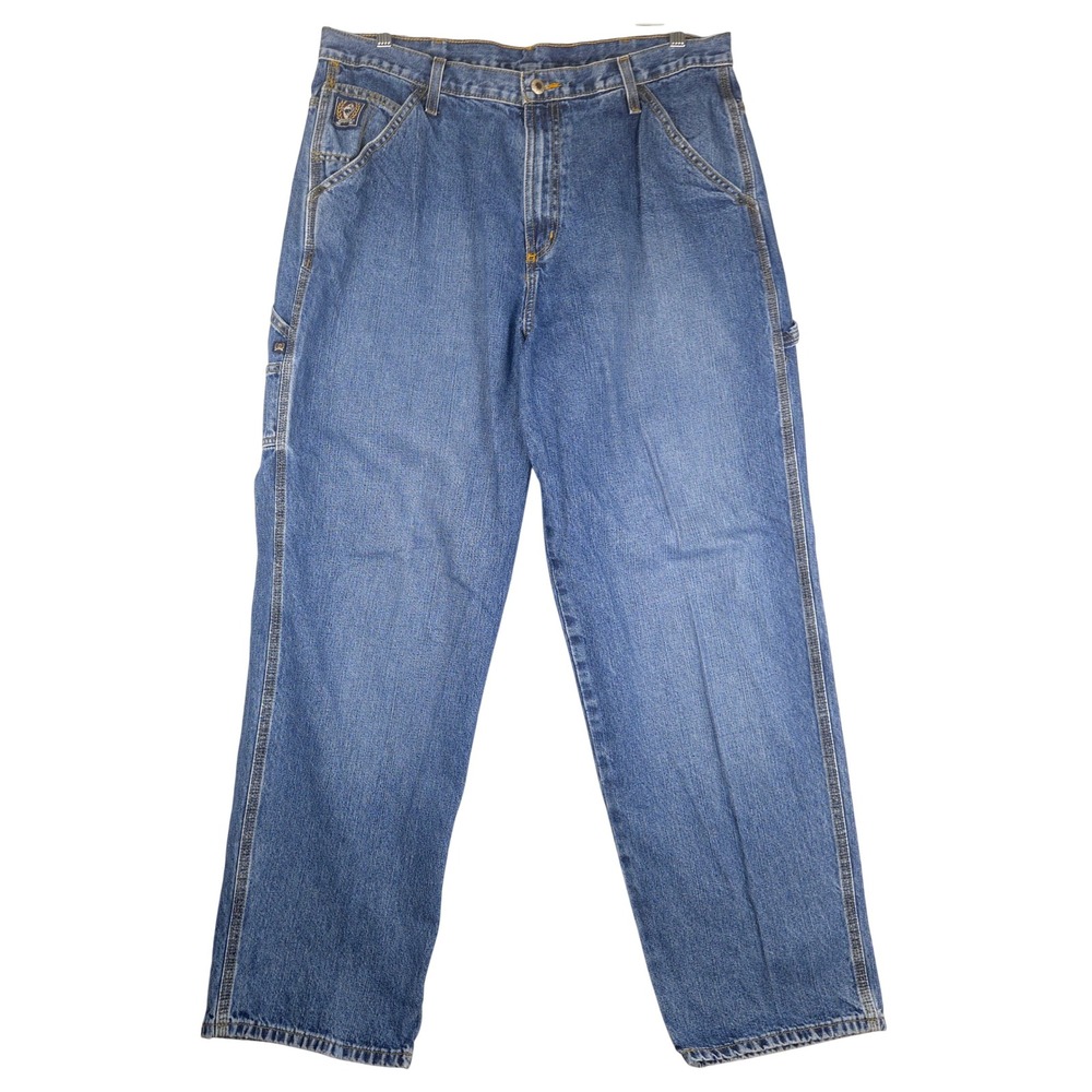 Cinch Carpenter Jeans Mens 38x32 Blue Denim Workwear Relaxed Fit MB90434002